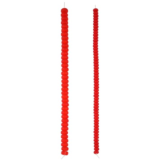12 Pack: Mixed Red Matte Glass Rondelle Beads by Bead Landing™